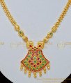 NLC711 - Elegant Kemp Stone Necklace Pure Gold Plated Party Wear Necklace for Women 