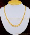 Nlc715 - Gold Plated Single Line Plain Shiny Gold Balls Necklace Gold Mani Mala for Ladies 