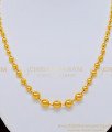 Nlc715 - Gold Plated Single Line Plain Shiny Gold Balls Necklace Gold Mani Mala for Ladies 