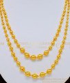 NLC716 - Elegant Design Solid Shiny Golden Balls Double Layer Necklace Designs