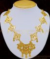 NLC722 - Traditional Gold Look Light Weight Crescent Moon Covering Guarantee Necklace Design for Women