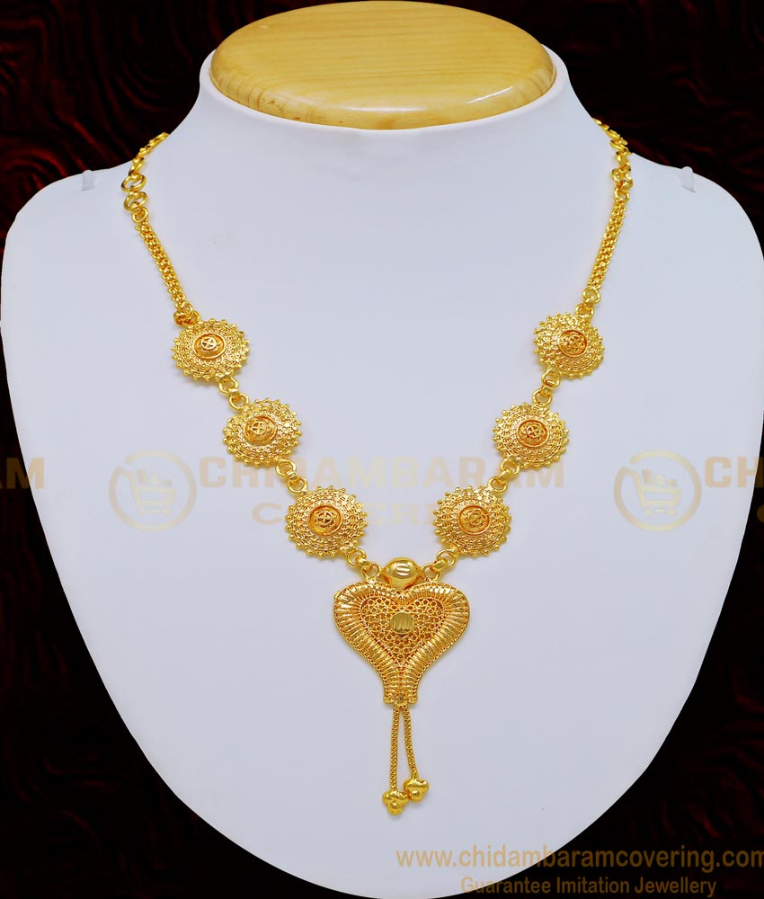NLC725 - Latest Party Wear One Gram Gold Light Weight Necklace for Girls 