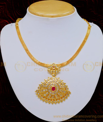 NLC735 - Latest Collection Beautiful Ad Stone Five Metal Impon Designer Necklace for Women 
