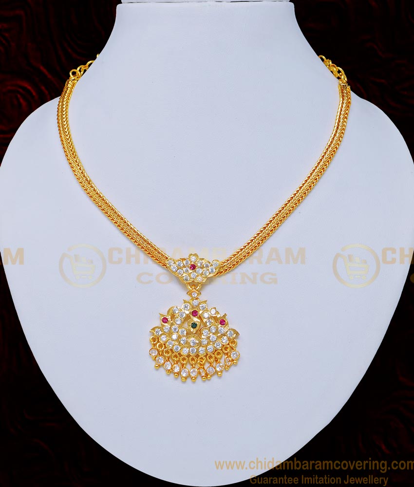 NLC737 - South Indian Gold Plated Jewellery Simple Impon Attigai Necklace Design Buy Online