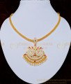 NLC745 - Traditional Impon Stone Double Swan Old Model Attigai Necklace for Women 
