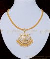 NLC746 - Real Gold Design Impon White Stone Necklace Gold Plated Wedding Attigai Online 