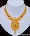 NLC755 - Elegant Look High Quality Ruby Stone Necklace One Gram Jewellery Online