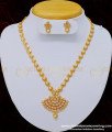 NLC760 - Beautiful One Gram Gold Pearl Necklace Party Wear White Stone Necklace Set Online