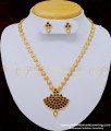 NLC761 - Trendy White Pearl with Black Stone Pendant Party Wear Necklace Earring Set Online