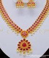NLC764 - Beautiful Kemp Stone High Quality Bridal Pearl Jewellery Necklace Set for Silk Saree   