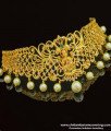 NLC767 - Gold Plated Bridal Wear Ad Stone Lakshmi Design Small Choker Necklace with Earing Set Online