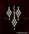 NLC770 - Elegant Modern Platinum Diamond Necklace White Stone One Gram Gold Choker Necklace Set  