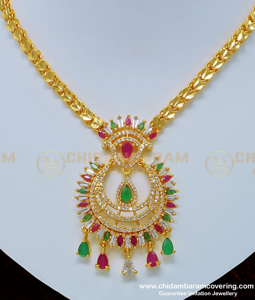 NLC772 - Latest Party Wear American Diamond Designer Necklace Design for Girls