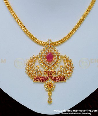 NLC774 - New Gold Plated High Quality Peacock Design Stone Necklace Buy Online