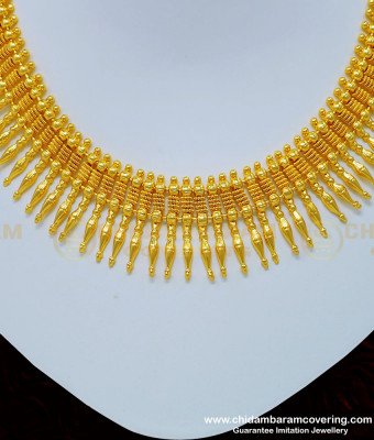 NLC777 - Kerala Jewellery Gold Inspired Mulla Arumbu Bridal Wear Necklace for Bride 