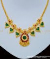 NLC780 - Traditional Kerala Green Palakka Necklace Gold Plated Jewellery Online