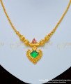 Nlc782 - Simple Single Kerala Green Palakka Necklace One Gram Gold Jewelry Online