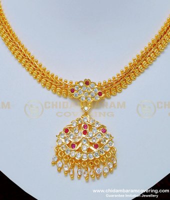NLC783 - South Indian Impon Attigai Necklace Panchaloha Jewellery Online Shopping