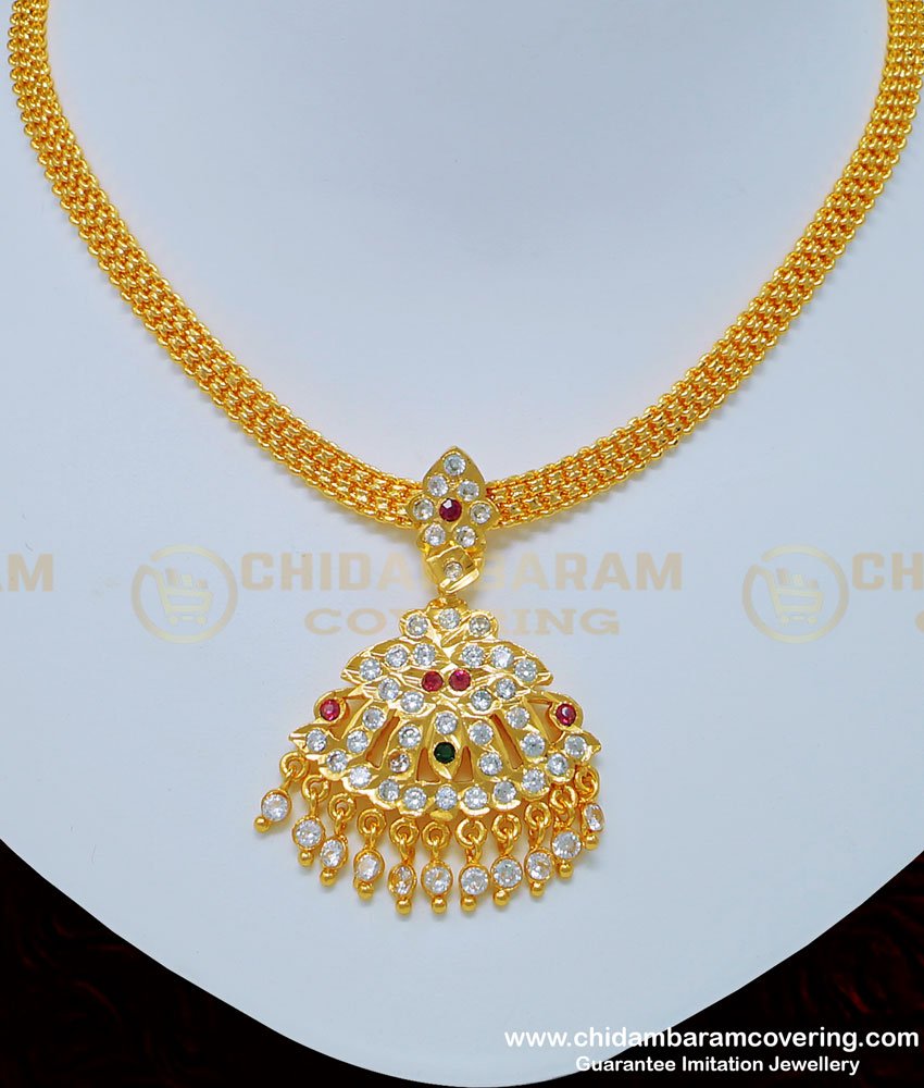 NLC785 - Five Metal Old Model Attigai Simple Attigai Necklace for Wedding