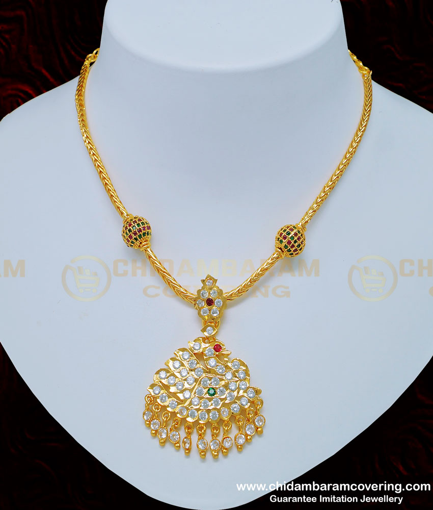 NLC793 - Impon Swan Design Dollar Getti Metal Attigai Design Side Mugappu Attigai Buy Online