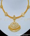 NLC798 - Real Gold Design New Model Full White Stone Five Metal Attigai Necklace for Women 