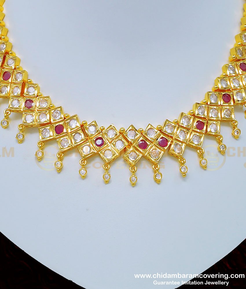 NLC799 - New Wedding Collection First Quality Stone Bridal Impon Choker Necklace Buy Online