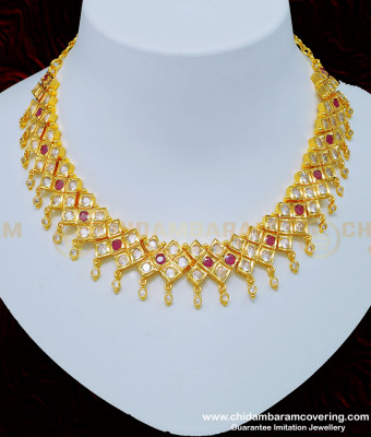 NLC799 - New Wedding Collection First Quality Stone Bridal Impon Choker Necklace Buy Online