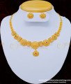 NLC801 - Buy Gold Forming Ruby Emerald Stone Simple Design Necklace with Earring Set for Women