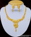 NLC802 - 1 Gram Gold Forming Party Wear Plain Necklace with Earring Set Online