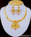 NLC803 - Latest Collection Ad Stone with Enamel Forming Gold Finish Necklace with Earring Online 