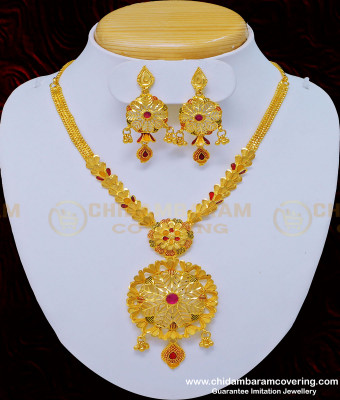 NLC804 - Unique Flower Design High Quality Gold Forming Necklace Set for Wedding