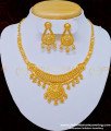 NLC806 - Real Gold Design Good Quality Forming Gold Bridal Wear Necklace with Earring Online 