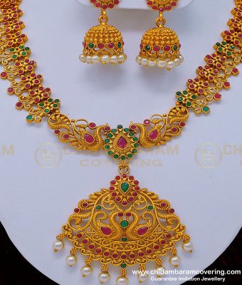 NLC812 - Latest Handmade Bridal Nagas Antique Jewellery Necklace with Jhumkas Buy Online