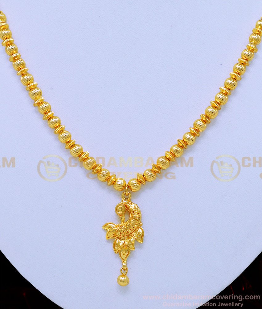 NLC824 - Elegant Gold Design Balls Necklace One Gram Gold Jewellery