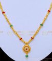 NLC825 - One Gram Gold Green and Red Crystal Balls Necklace for Women 