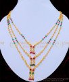 NLC827 - One Gram Gold Latest Beads Necklace Collection 3 Line Layered Necklace Online 