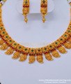 NLC834 - Latest Nagas Collection Premium Quality Lakshmi Kemp Stone Bridal Wear Necklace Set Online 
