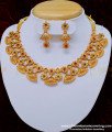 NLC837 - Function Wear Earring Design Multi Stone Antique Necklace Set Low Price Temple Jewellery 