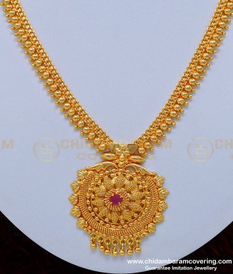NLC851 - One Gram Gold Guarantee Necklace Ruby Stone Necklace Imitation Jewelry Online