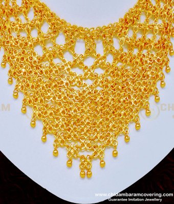 NLC860 - Grand Look Heavy Work Net Necklace Choker Necklace Indian Bridal Jewelry Online