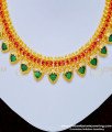 NLC867 - Kerala Traditional Jewellery Stunning Gold Full Ruby Stone Palakka Necklace Online