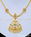 NLC870 - Traditional Lakshmi Design Multi Stone Impon Attigai One Gram Impon Jewellery  