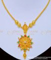 NLC877 - Elegant One Gram Gold Simple Multi Stone Necklace Design Buy Online