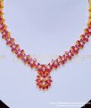 NLC881 - Elegant Look Party Wear High Quality Ruby Stone Necklace One Gram Jewellery Online