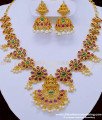 NLC891 - First Quality Antique Jewellery Original Kemp Stone with Pearl Necklace Set for Wedding 
