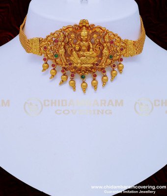 NLC893 - Buy Indian Temple Jewellery Set Choker Necklace with Jhumkas Earring Buy Online 