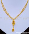 NLC897 - Elegant Party Wear Double Layer Gold Beads Chain with White Stone Balls Dollar Necklace 