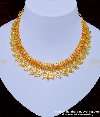 NLC903 - Traditional Lakshmi Design Mango Shape Necklace Gold Plated Jewellery Buy Online