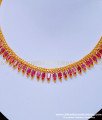 NLC905 - Beautiful Ruby Stone Necklace First Quality One Gram Gold Necklace Buy Online