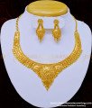 NLC906 - Traditional Gold Covering Calcutta Necklace with Earrings Indian Wedding Jewellery 